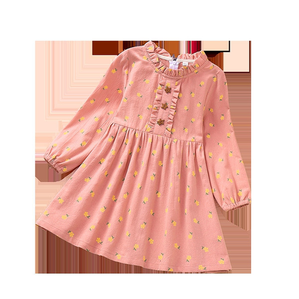 Rochie pentru copii cu nasturi decorativi si aplicatie