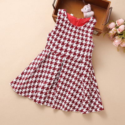 Casual καρό φόρεμα με λαιμόκοψη για κορίτσια