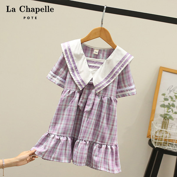 Παιδικό καρό φόρεμα με κοντό μανίκι