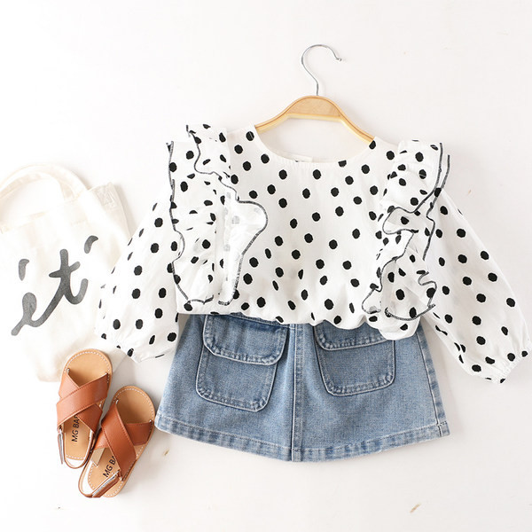 Παιδική φούστα τζιν με τσέπες και ελαστική μέση