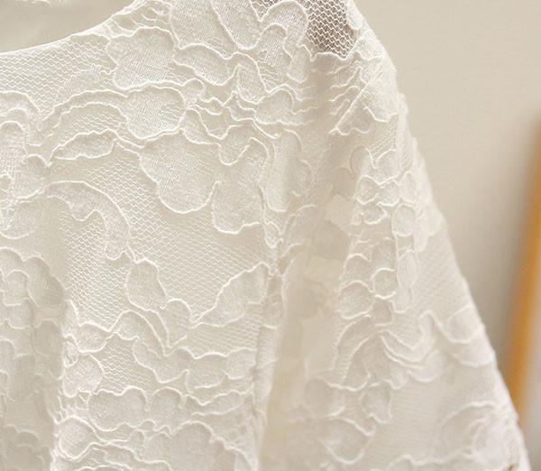 Νέο μοντέλο παιδικό φόρεμα με δαντέλα και οβάλ ντεκολτέ