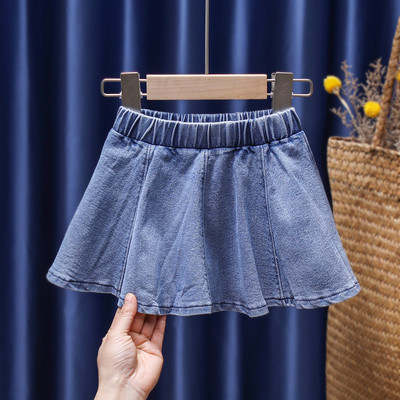 Модерна детска дънкова пола в син цвят за момичета