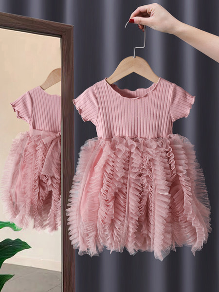 Šiuolaikinė suknelė mergaitėms su sandariu apačia