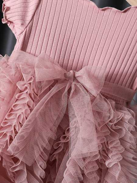 Šiuolaikinė suknelė mergaitėms su sandariu apačia