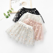 Mūsdienīgi bērnu tilla svārki ar izšuvumu meitenēm