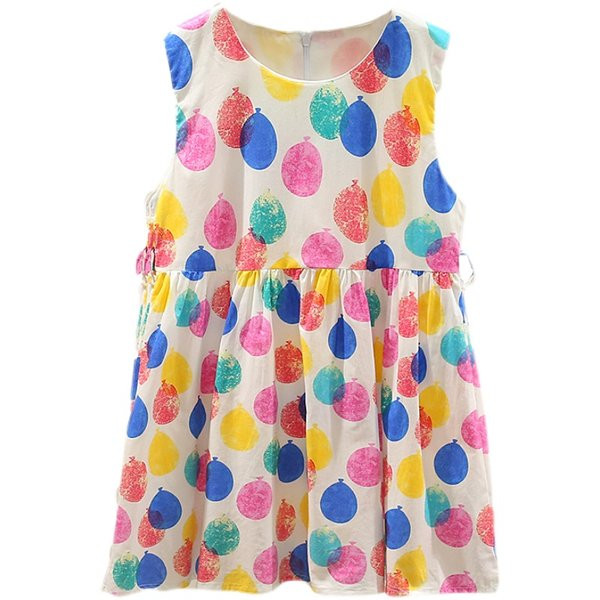 Παιδικό φόρεμα με στρογγυλή λαιμόκοψη και φαρδιά τιραντάκια