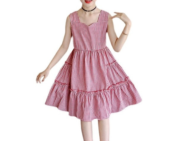 Νέο μοντέλο παιδικό φόρεμα σε κόκκινο και κίτρινο χρώμα