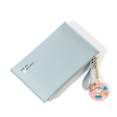 Λεπτό γυναικείο πορτοφόλι με φερμουάρ και αξεσουάρ