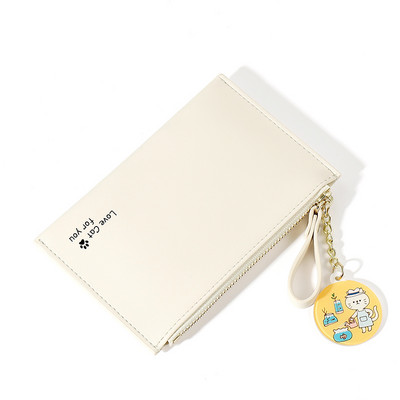 Λεπτό γυναικείο πορτοφόλι με φερμουάρ και αξεσουάρ