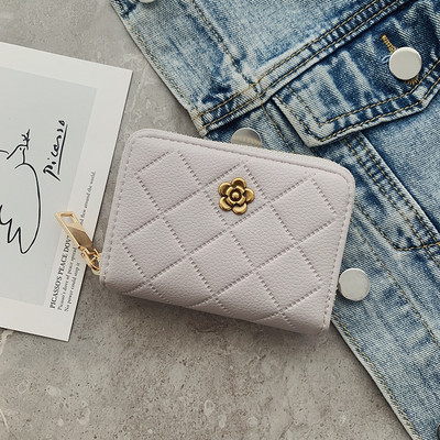 Νέο μοντέλο γυναικείο έκο δερμάτινο πορτοφόλι με μεταλλικό στοιχείο και φερμουάρ