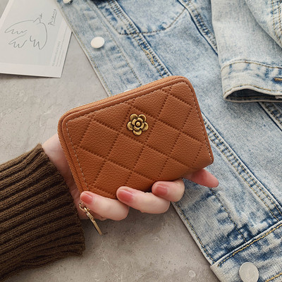 Νέο μοντέλο γυναικείο έκο δερμάτινο πορτοφόλι με μεταλλικό στοιχείο και φερμουάρ