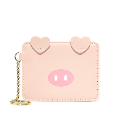 Λεπτό γυναικείο πορτοφόλι για κάρτες με τρισδιάστατο στοιχείο