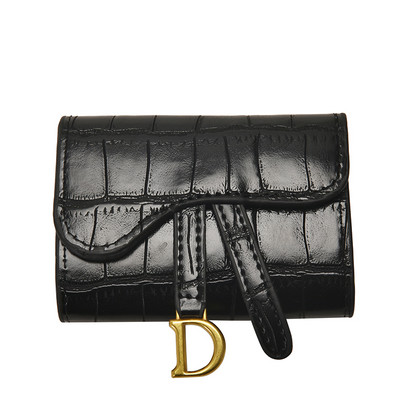 Γυναικείο έκο δερμάτινο πορτοφόλι με μεταλλική διακόσμηση σε μαύρο, πράσινο και μπορντό χρώμα