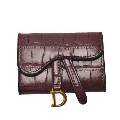 Γυναικείο έκο δερμάτινο πορτοφόλι με μεταλλική διακόσμηση σε μαύρο, πράσινο και μπορντό χρώμα