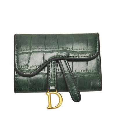 Γυναικείο έκο δερμάτινο πορτοφόλι με μεταλλική διακόσμηση σε μαύρο, πράσινο και μπορντό χρώμα