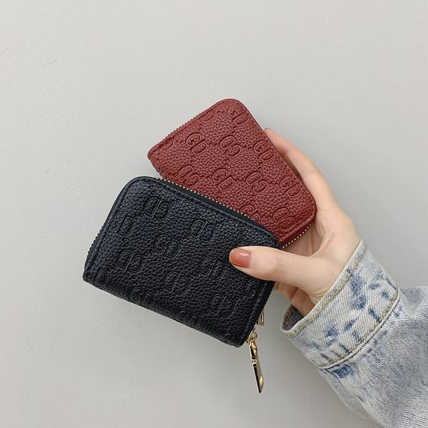 Γυναικείο έκο δερμάτινο πορτοφόλι με φερμουάρ σε τέσσερα χρώματα - τετράγωνο σχήμα