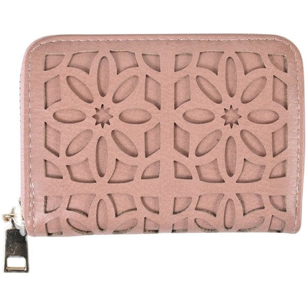 Γυναικείο τετράγωνο πορτοφόλι με φερμουάρ σε τρία χρώματα