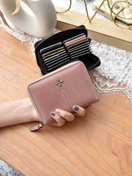 Portofel de dama din piele cu fermoar - mai multe culori