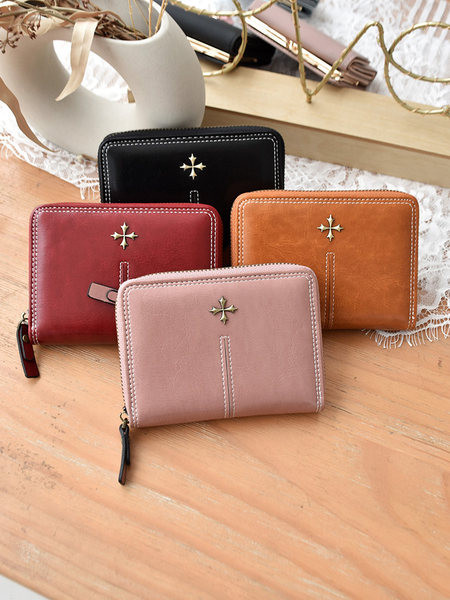 Portofel de dama din piele cu fermoar - mai multe culori