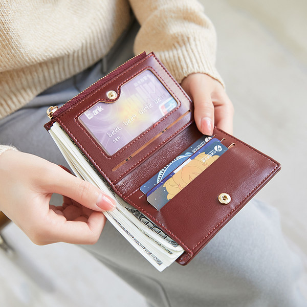 Γυναικείο έκο δερμάτινο πορτοφόλι με φερμουάρ