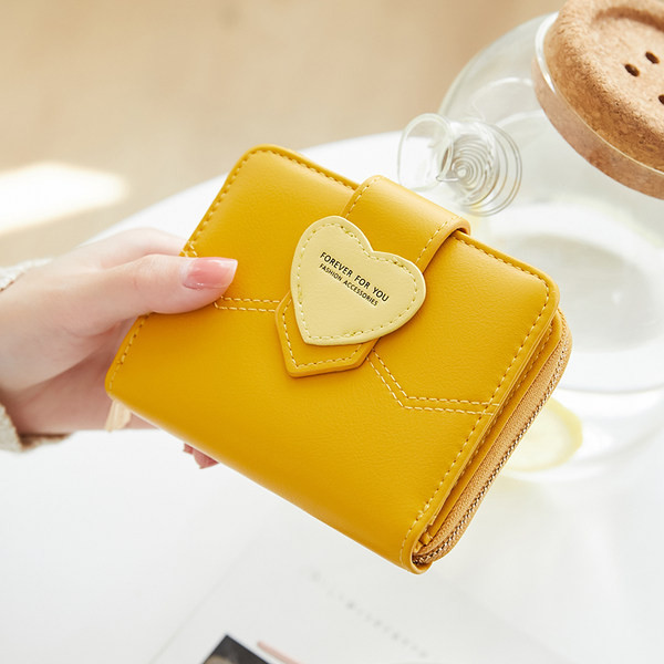 Γυναικείο έκο δερμάτινο πορτοφόλι με μεταλλική στερέωση