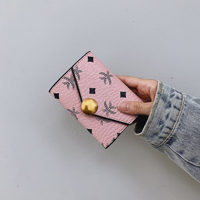 Sieviešu ādas maks ar metāla apdari - trīs krāsas