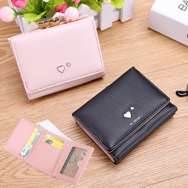 Γυναικείο έκο δερμάτινο πορτοφόλι με μεταλλικό κούμπωμα