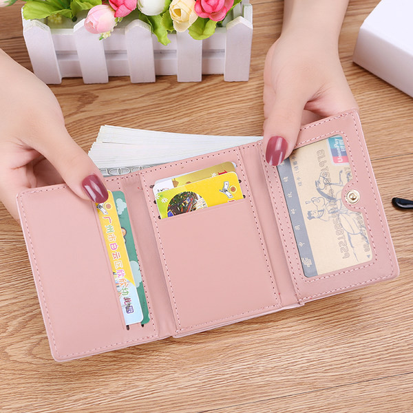 Γυναικείο έκο δερμάτινο πορτοφόλι με μεταλλικό κούμπωμα