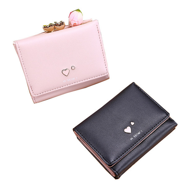 Γυναικείο έκο δερμάτινο πορτοφόλι με μεταλλικό κούμπωμα