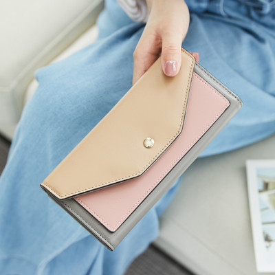 Γυναικείο έκο δερμάτινο πορτοφόλι με μεταλλική στερέωση - οικολογικό δέρμα