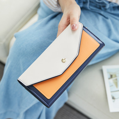 Γυναικείο έκο δερμάτινο πορτοφόλι με μεταλλική στερέωση - οικολογικό δέρμα