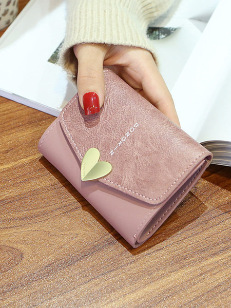 Γυναικείο έκο δερμάτινο πορτοφόλι με μεταλλικό κούμπωμα και φερμουάρ