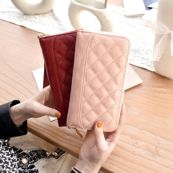 Πολυλειτουργικό γυναικείο πορτοφόλι από οικολογικό δέρμα με φερμουάρ - διάφορα χρώματα