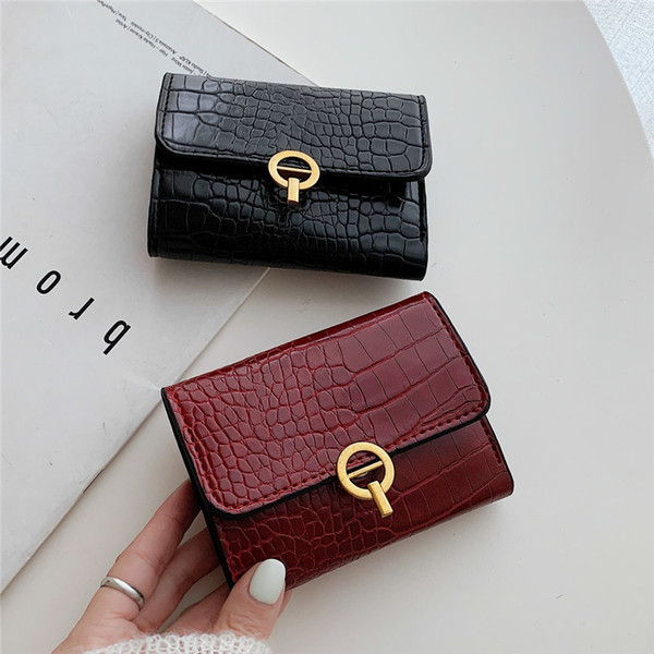 Γυναικείο έκο δερμάτινο πορτοφόλι με μεταλλικό κούμπωμα τέσσερα χρώματα