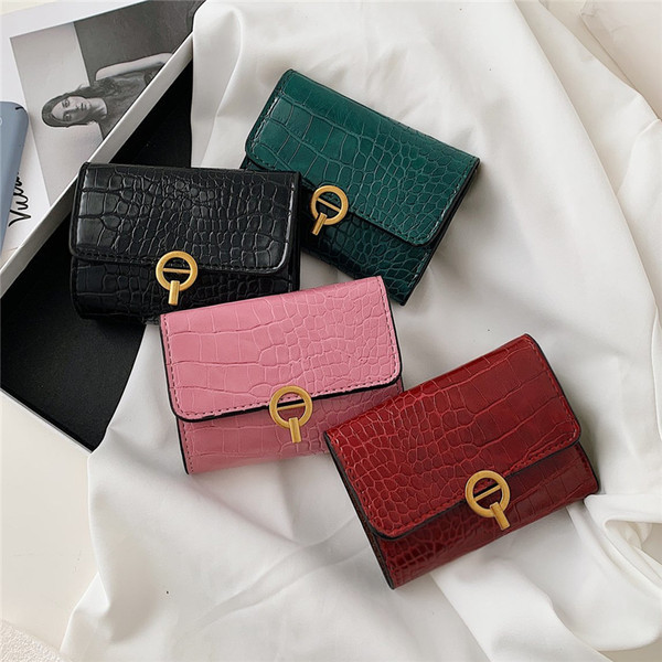 Γυναικείο έκο δερμάτινο πορτοφόλι με μεταλλικό κούμπωμα τέσσερα χρώματα