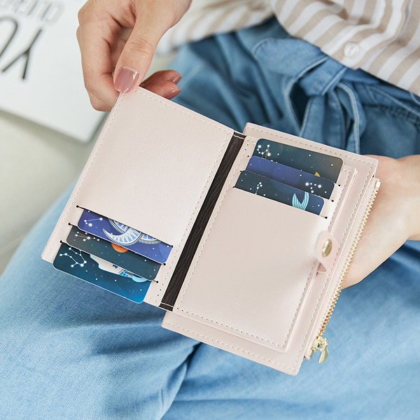 Γυναικείο έκο δερμάτινο πορτοφόλι με θήκη για κέρματα