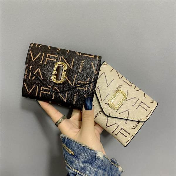 Portofel retro dama cu element metalic si inscriptie