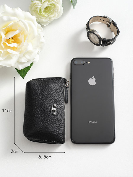 Μικρό έκο δερμάτινο πορτοφόλι για κέρματα με φερμουάρ 