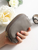 Μικρό έκο δερμάτινο πορτοφόλι με φερμουάρ για κέρματα