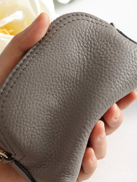 Μικρό έκο δερμάτινο πορτοφόλι με φερμουάρ για κέρματα
