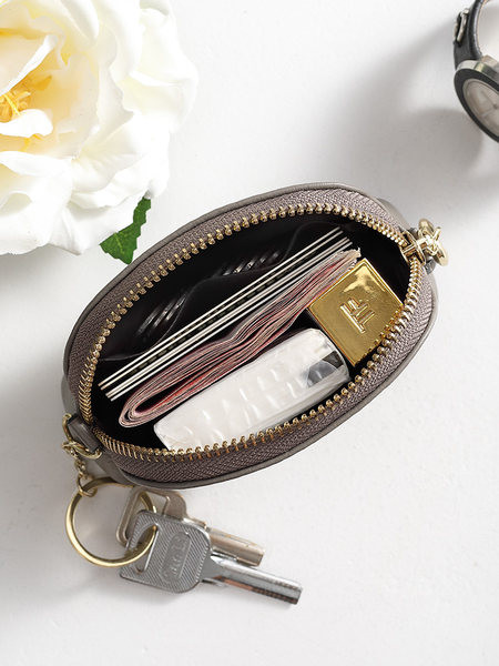 Μικρό έκο δερμάτινο πορτοφόλι με φερμουάρ για κέρματα