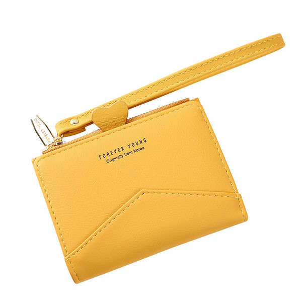 Γυναικείο έκο δερμάτινο πορτοφόλι με λαβή και φερμουάρ