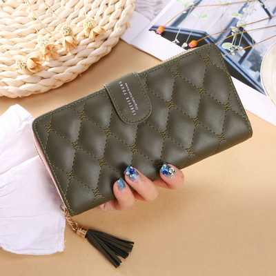 Γυναικείο έκο δερμάτινο πορτοφόλι με φούντα σε διάφορα χρώματα