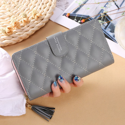 Γυναικείο έκο δερμάτινο πορτοφόλι με φούντα σε διάφορα χρώματα