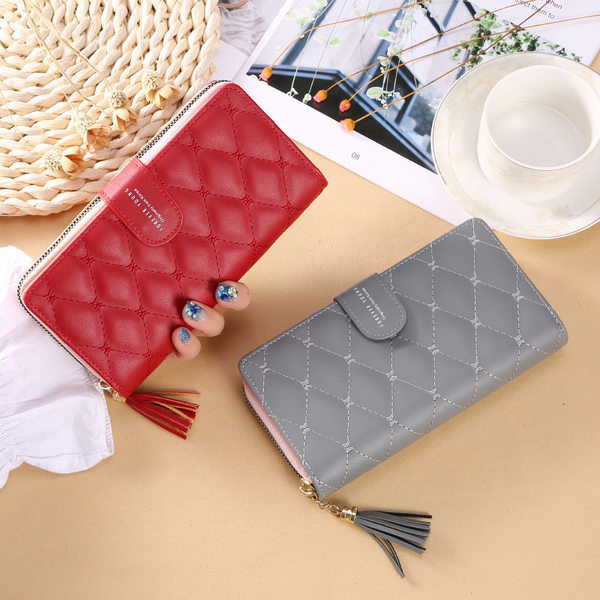 Γυναικείο έκο δερμάτινο πορτοφόλι με φούντα σε διάφορα χρώματα