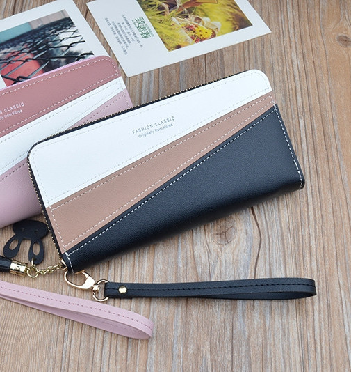 Μοντέρνο έκο δερμάτινο πορτοφόλι με κοντή λαβή και φούντα