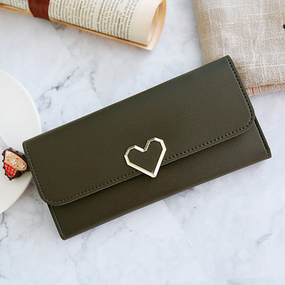 Γυναικείο έκο δερμάτινο πορτοφόλι με μεταλλικό στοιχείο - σε διάφορα χρώματα