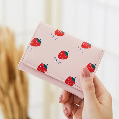 Μικρό πορτοφόλι με απλικέ χρώμα και μεταλλική στερέωση