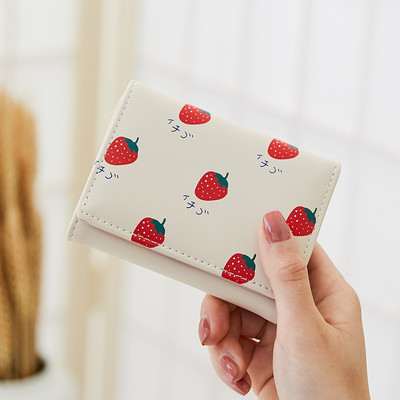 Μικρό πορτοφόλι με απλικέ χρώμα και μεταλλική στερέωση