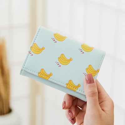 Μικρό πορτοφόλι με απλικέ χρώμα και μεταλλική στερέωση